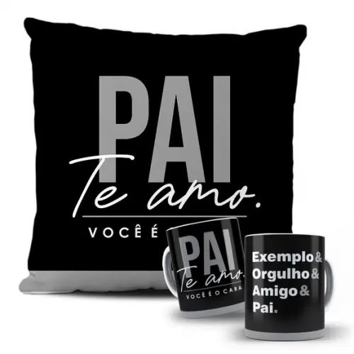 Arte Almofada e Caneca Dia dos Pais