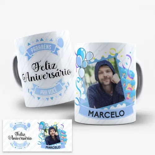 Arte Digital para Caneca Aniversário