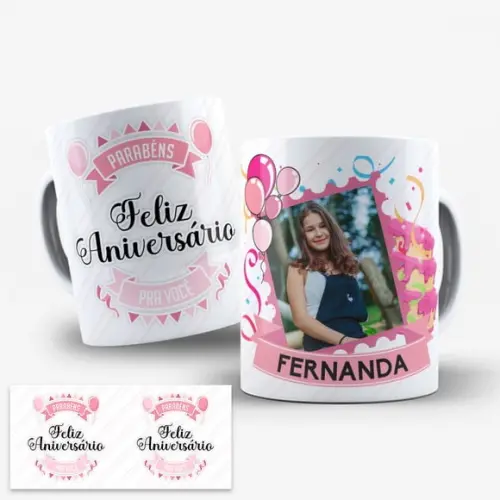Arte Digital para Caneca Aniversário
