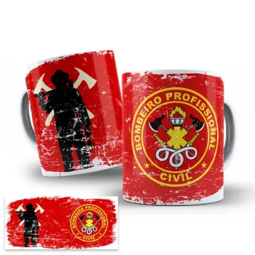 Arte Digital Caneca Bombeiro Civil