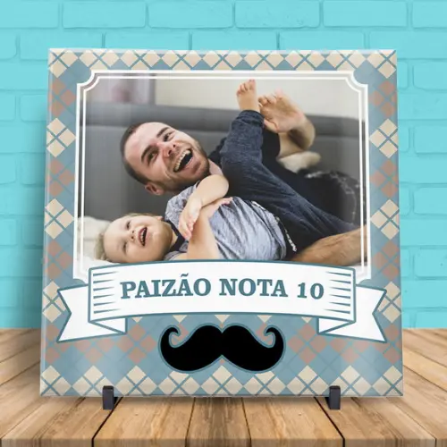 Arte Digital Azulejo Dia dos Pais com Foto
