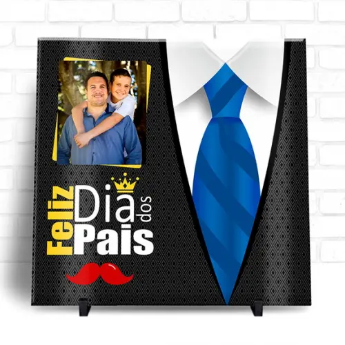 Arte Digital Azulejo Dia dos Pais com Foto