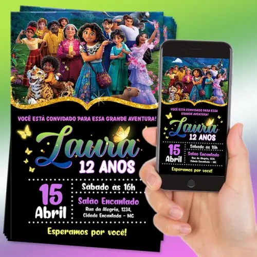 Convite Digital Aniversário Tema Encanto Disney