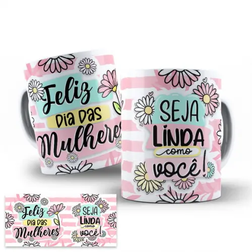 Arte Digital para Caneca Dia das Mulheres
