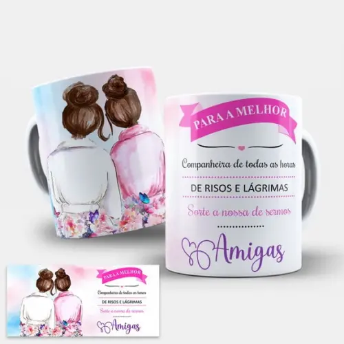 Arte Digital para Caneca Uso Exclusivo Melhor Amiga