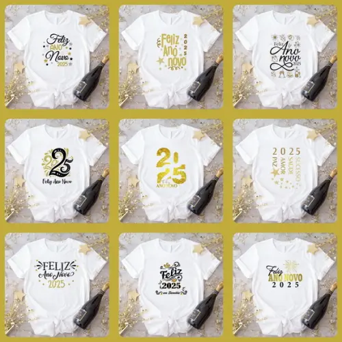 Pacote Artes Sublimação Camisetas Reveillon 2025 Ano Novo