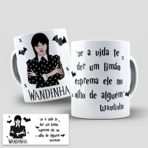 Arte Caneca Wandinha Addams