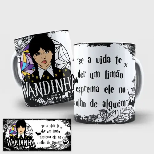 Arte Caneca Wandinha Addams