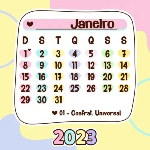 Arte Digital Calendário 2023 - Arquivo Digital pdf e Corel