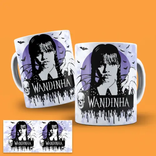 Arte Caneca Wandinha Addams