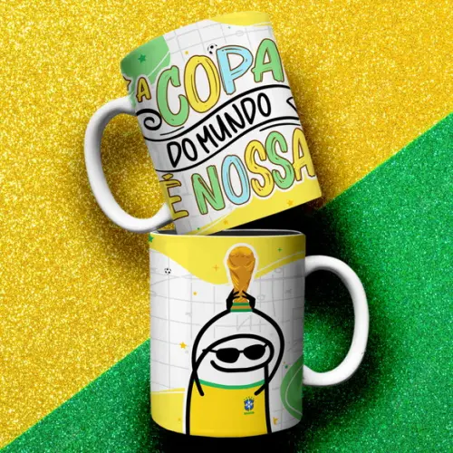 Arte Caneca Brasil Copa Flork Torcedor