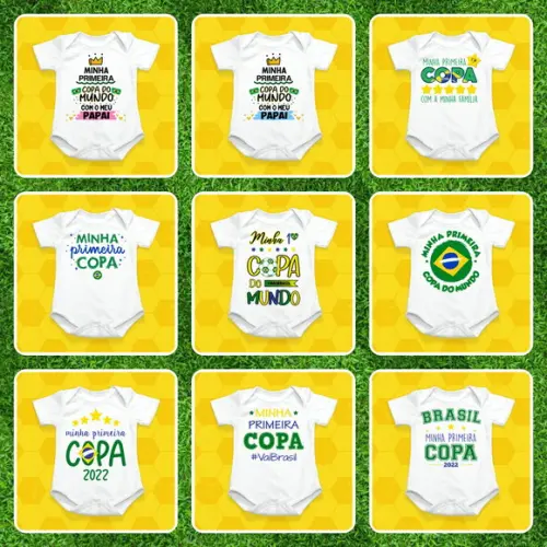 Pacote de Artes para Sublimação Bodys Copa do Mundo