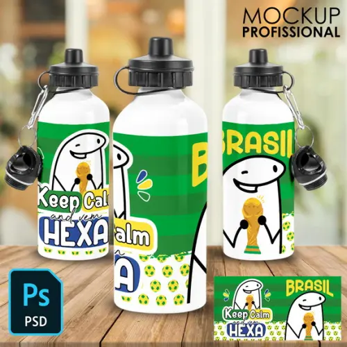 Mockup Squeeze Branco Tampa Dupla - 3 Posições