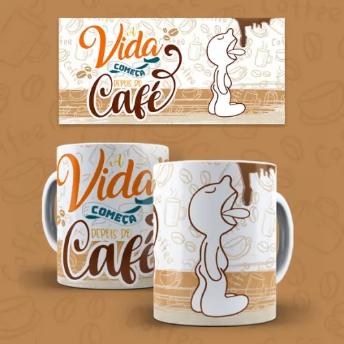 Arte para Caneca Cafe - a Vida Começa Depois do Café