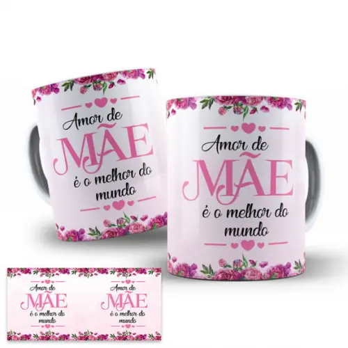 Arte Digital Caneca Sublimação Dia das Mães