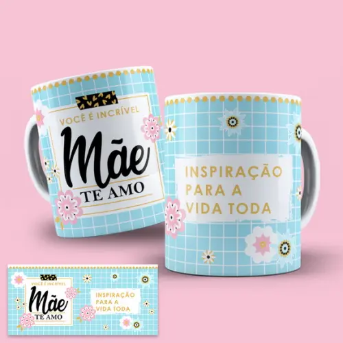 Arte Digital Caneca Sublimação Dia das Mães