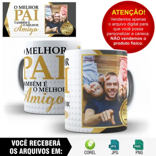 Arte para Caneca Dia dos Pais Sublimação - 1 Arte