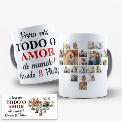 Arte Digital Caneca Dia dos Namorados com Foto