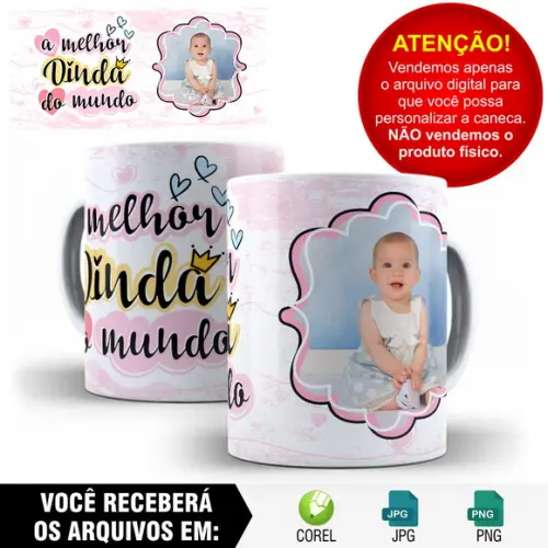 Arte Digital para Caneca Madrinha Dinda