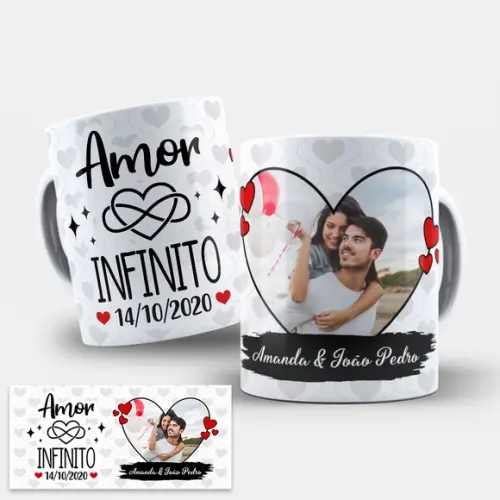 Arte Digital Caneca Dia dos Namorados com Foto