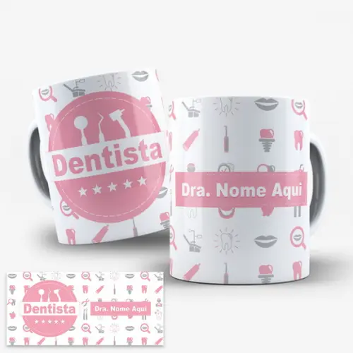 Arte Digital Caneca Profissão Dentista