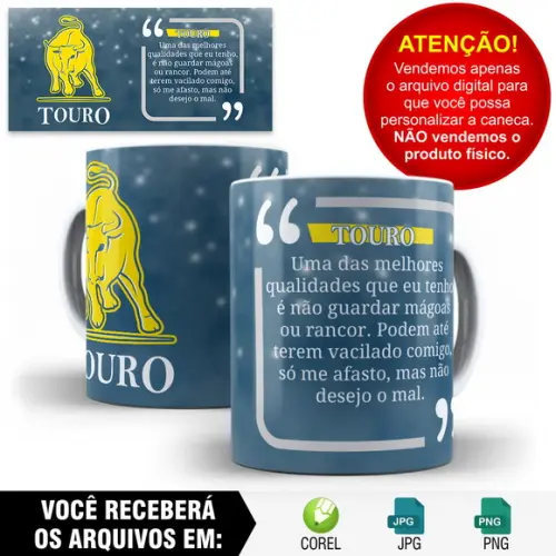 Arte para Caneca Signos Touro