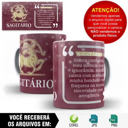 Arte para Caneca Signos Sagitário