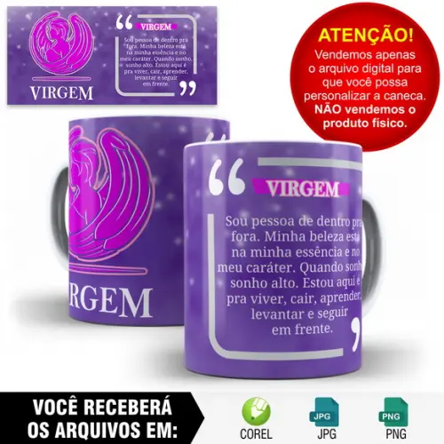 Arte para Caneca Signos Virgem