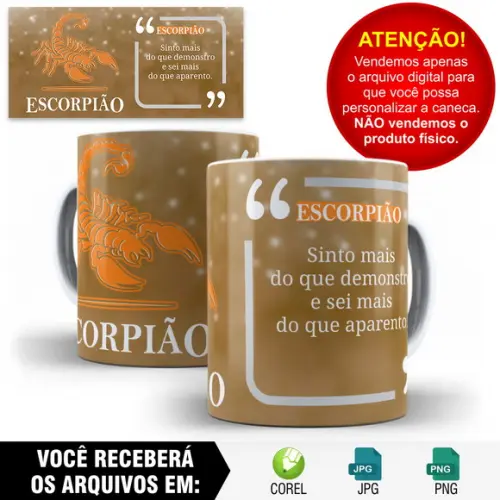 Arte para Caneca Signos Escorpião