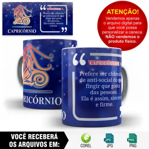 Arte para Caneca Signos Capricornio