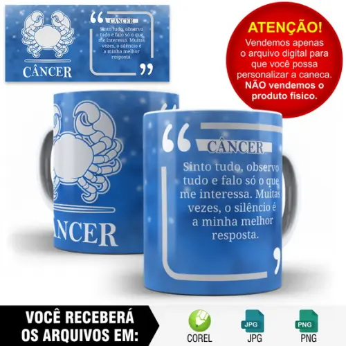 Arte para Caneca Signos Câncer