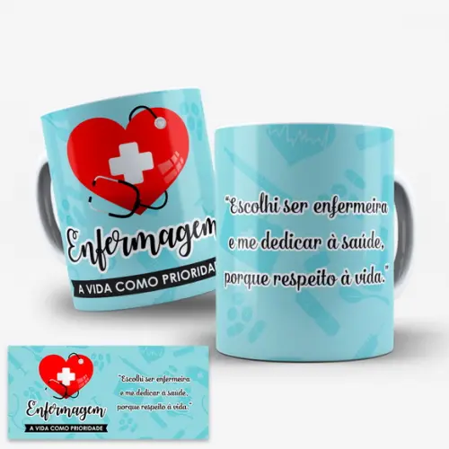 Arte Digital Caneca Profissão Enfermagem