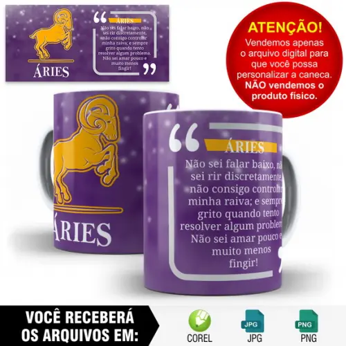 Arte para Caneca Signos Aries