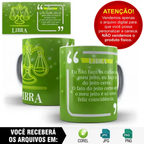 Arte para Caneca Signos Libra