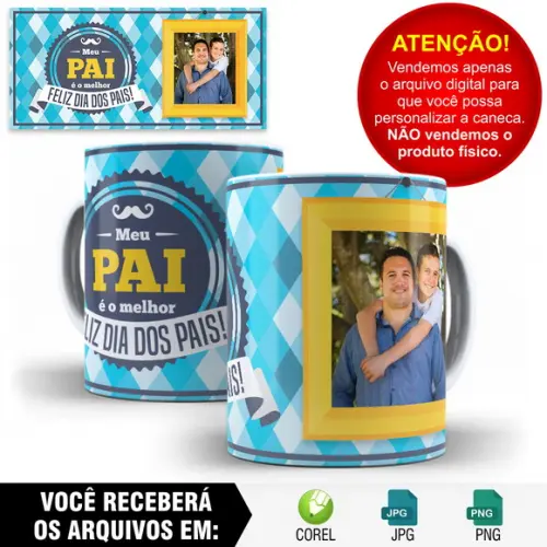 Arte para Caneca Dia dos Pais Sublimação - 1 Arte