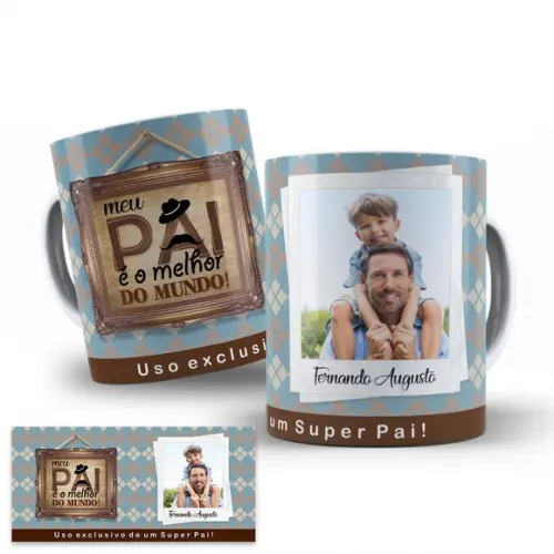 Arte para Caneca Dia dos Pais Sublimação