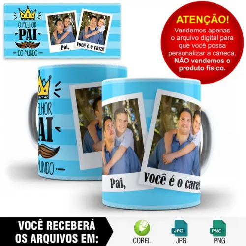 Arte para Caneca Dia dos Pais Sublimação - 1 Arte