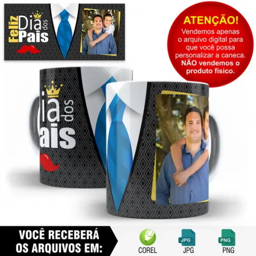 Arte para Caneca Dia dos Pais Sublimação - 1 Arte