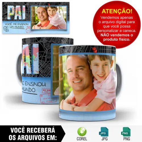 Arte para Caneca Dia dos Pais Sublimação - 1 Arte