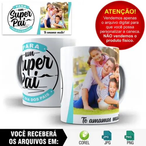 Arte para Caneca Dia dos Pais Sublimação - 1 Arte