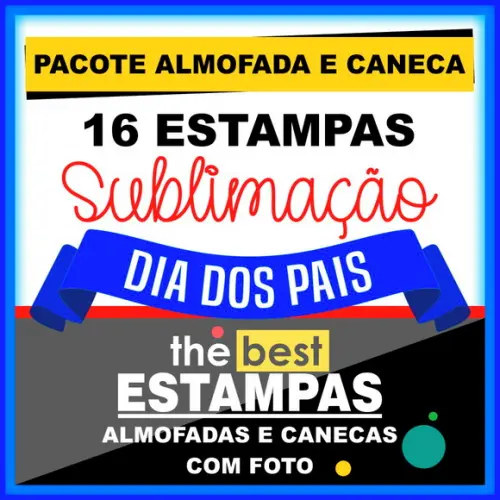 Pacote de artes para canecas e almofadas dia dos pais