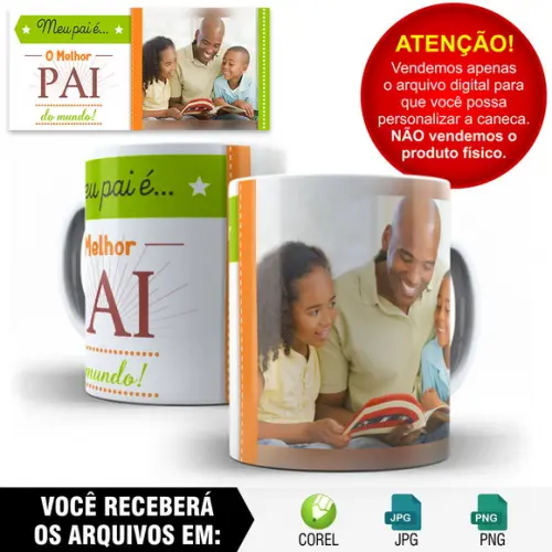 Arte para Caneca Dia dos Pais Sublimação - 1 Arte