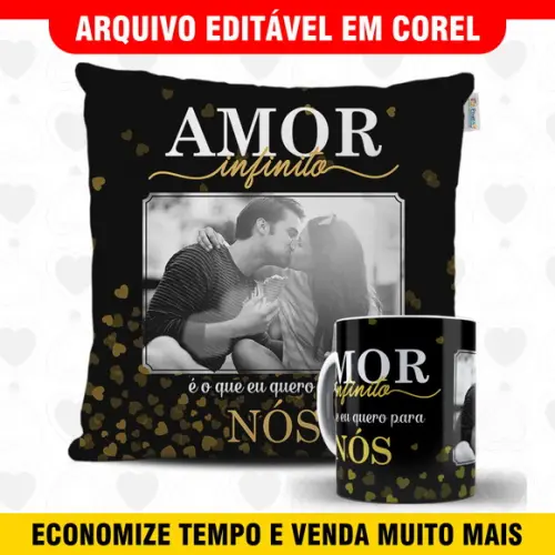 Arte para sublimação dia dos namorados Kit Caneca e Almofada