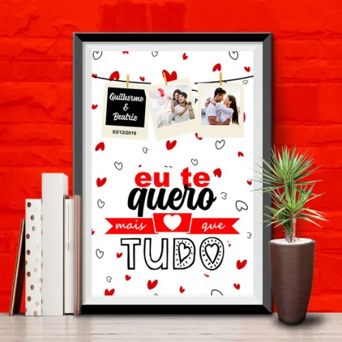 Presente Namorados Quadro Namorados com fotos - Arte Digital