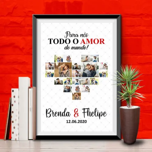 Presente Namorados Quadro Namorados com fotos - Arte Digital