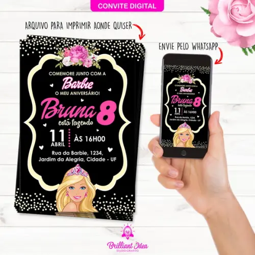 Convite Digital Barbie