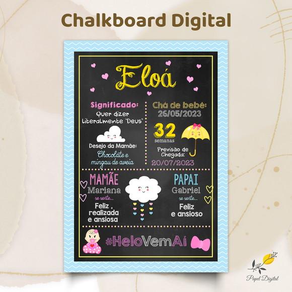 Chalkboard Digital Chá de Bebê Modelo 10