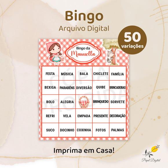 Bingo Aniversário - Arquivo Digital - 50 Cartelas