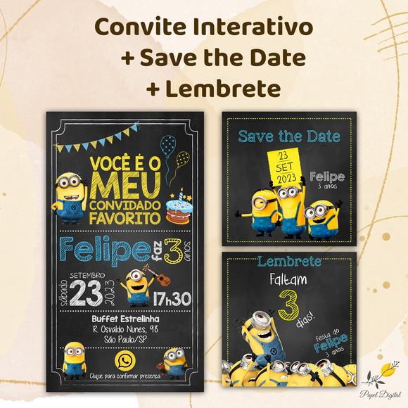 Convite Interativo + Save The Date + Lembrete da Data