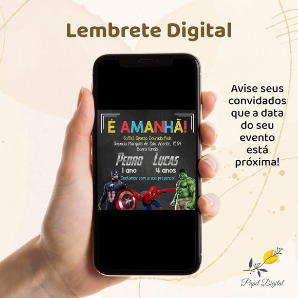 Lembrete Digital Vingadores - Modelo 3